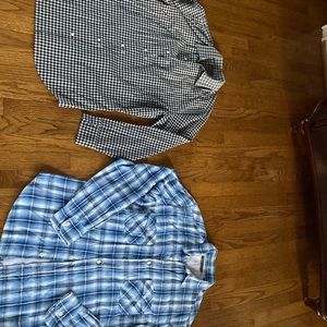 Mens Vince gingham black shirt